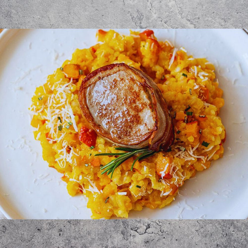Rehfilet im Speckmantel auf Pilzrisotto - kumitzborgo.shop