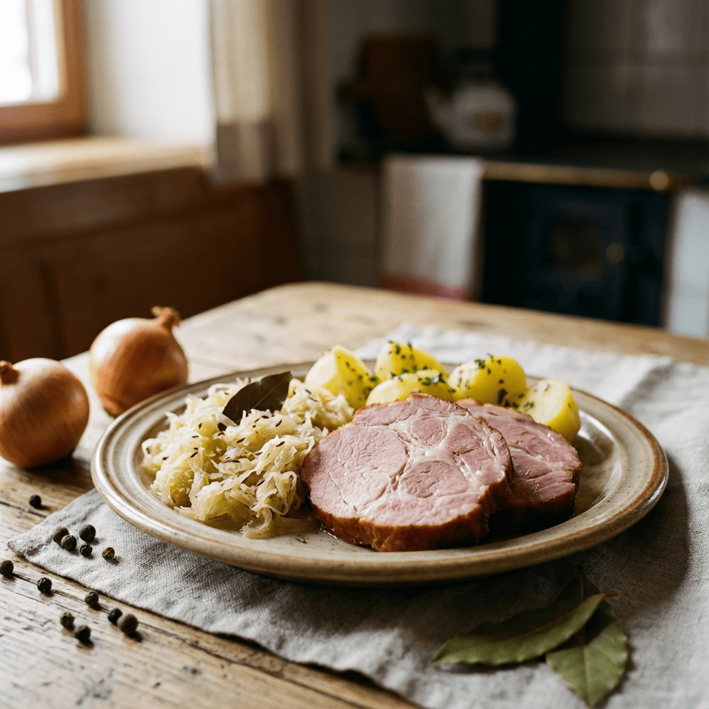 Traditioneller Selchschopf mit Sauerkraut & Erdäpfeln - kumitzborgo.shop