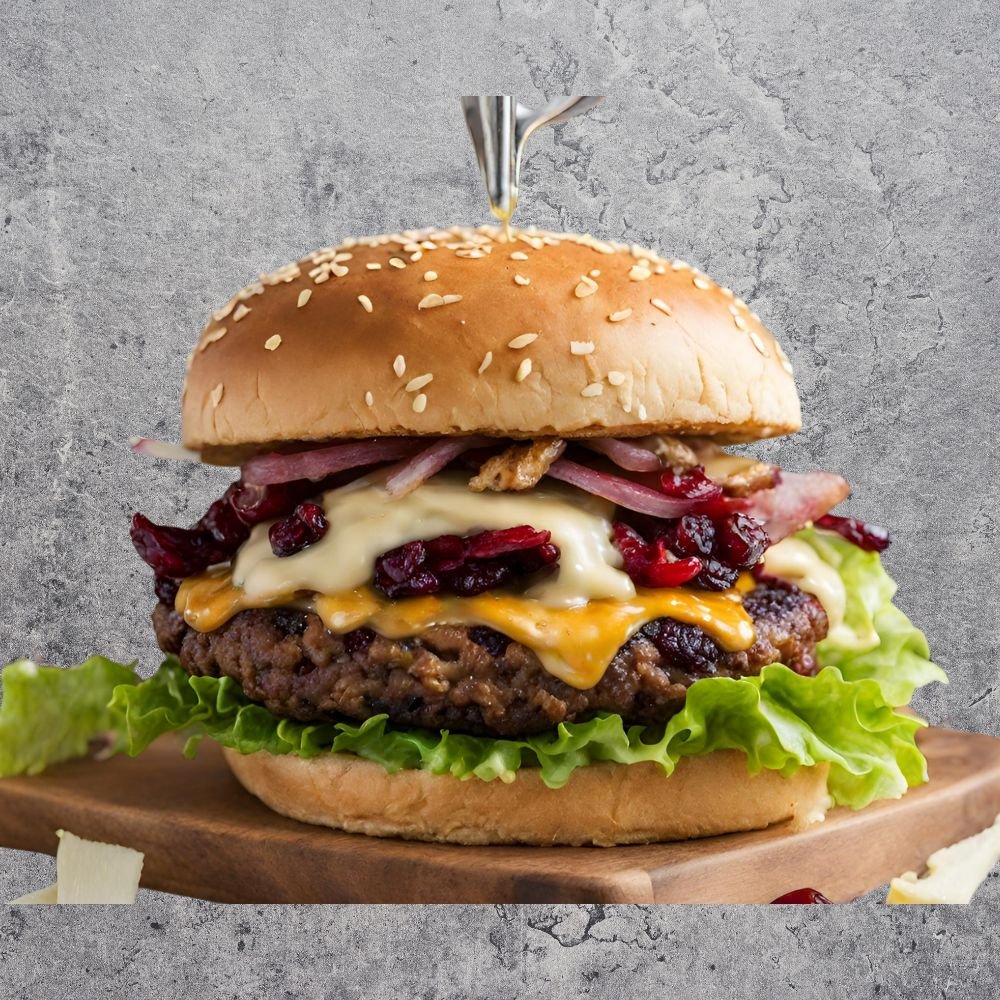 Wildburger mit Preiselbeeren und karamellisierten Zwiebeln - kumitzborgo.shop