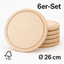 6er - Set Schneidebretter rund Ø 26 cm – FSC® Ahornholz mit Saftrille - kumitzborgo.shop