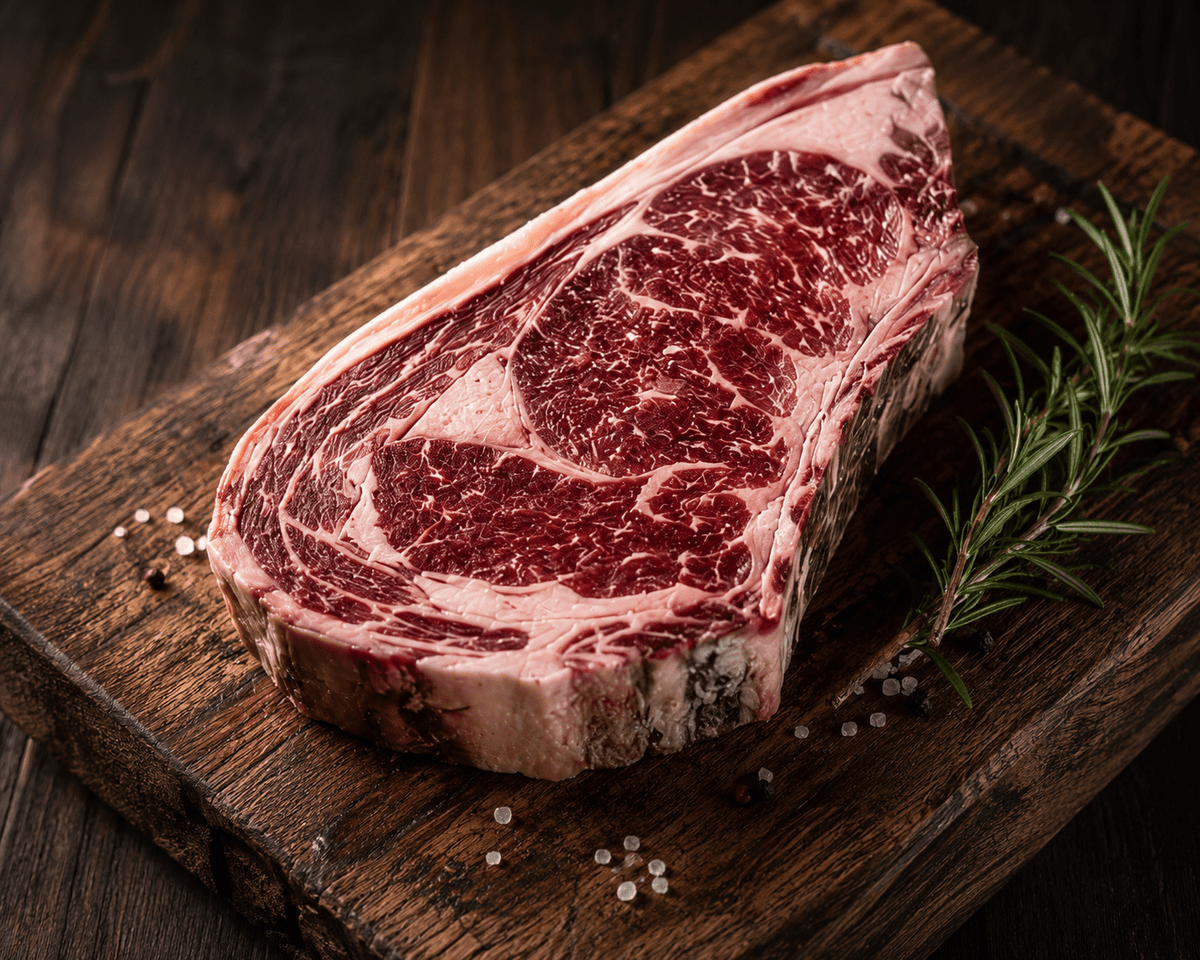 Dry Aged Steak ca. 1,3kg vom Rinderrücken mit Knochen – mind. 29 Tage gereift | Premium Rindfleisch aus Österreich - kumitzborgo.shop