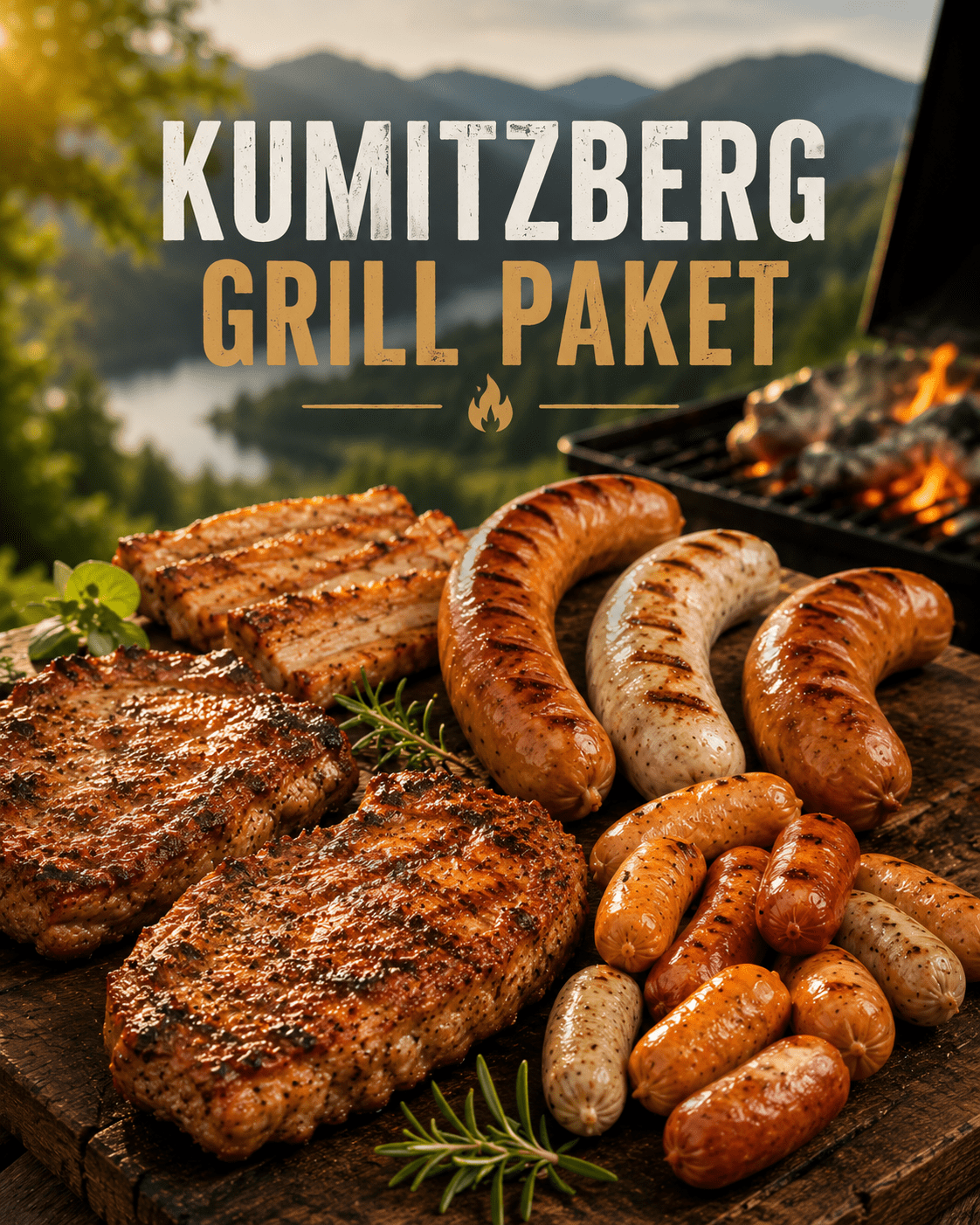 Grillpaket Kumitzberg – Frisches Schweinefleisch & Würstelvielfalt | 1,8 kg - kumitzborgo.shop