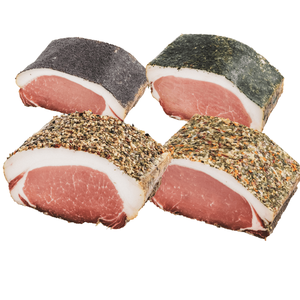 Karreespeck veredelt – 350 g | Geräuchert & luftgetrocknet | 4 Varianten - kumitzborgo.shop