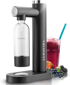 LunaVida Elara Wassersprudler – Sprudelwasser selbst gemacht, inkl. 1-L-Flasche (Schwarz) - kumitzborgo.shop