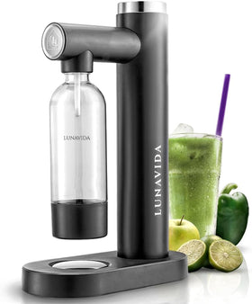 LunaVida Elara Wassersprudler – Sprudelwasser selbst gemacht, inkl. 1-L-Flasche (Schwarz) - kumitzborgo.shop