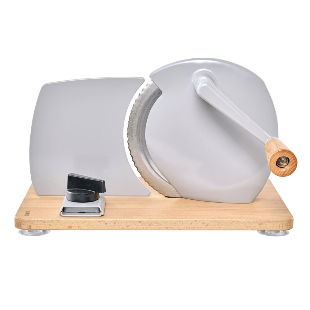 Premium Hand - Allesschneider aus Edelstahl | Hochwertige Holzplatte | Präzises Schneiden - kumitzborgo.shop