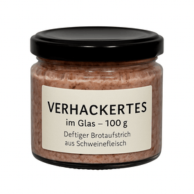 Verhackertes im Glas – 100 g | Deftiger Brotaufstrich aus Schweinefleisch - kumitzborgo.shop